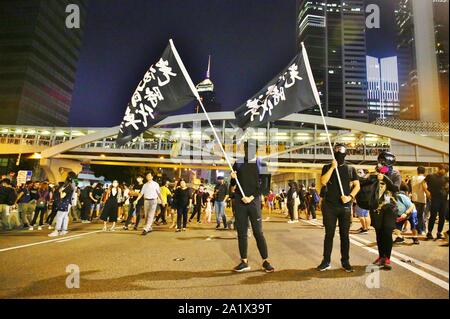 Hongkong, China. 28 Sep, 2019. Hunderttausende besuchen eine Versammlung bei Tamar Park, Admiralität, Kennzeichnung der 5. Jahrestag der Umbrella Bewegung in Hongkong. Credit: Gonzales Foto/Alamy leben Nachrichten Stockfoto