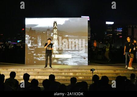 Hongkong, China. 28 Sep, 2019. Hunderttausende besuchen eine Versammlung bei Tamar Park, Admiralität, Kennzeichnung der 5. Jahrestag der Umbrella Bewegung in Hongkong. Credit: Gonzales Foto/Alamy leben Nachrichten Stockfoto