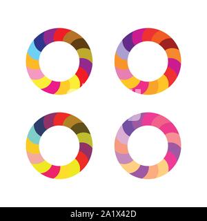 Abstrakte farbenfrohe Kreis Logo. Buchstabe O Logo Design, moderne Kreative O, abstrakt Vector, Font Logo - Vektor Stock Vektor