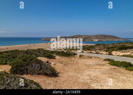 Malerischer Blick auf Halbinsel Prasonisi an der Südseite der Insel Rhodos, Griechenland Stockfoto