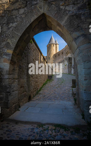 Carcassonne ist eine französische Stadt im Département Aude, in der Region von occitanie. Stockfoto