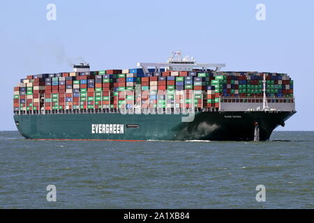 Das containerschiff Angesichts immer erreicht den Hafen von Rotterdam am 3. Juli 2019. Stockfoto