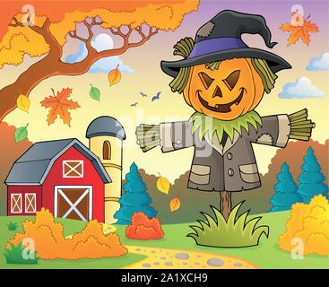 Scarecrow Thema Bild 2-eps 10 Vector Illustration. Stock Vektor