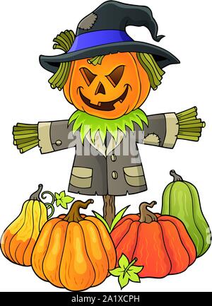 Scarecrow Thema Bild 3 - Eps 10 Vector Illustration. Stock Vektor