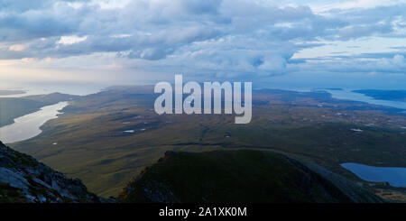 Eine Mhoine Halbinsel vom Gipfel des Ben hoffen, Sutherland Stockfoto
