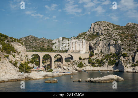 Allgemeine Ansicht von La Vesse und Rampe Viadukt in der Nähe von Marseille Stockfoto