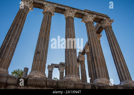 Blick auf den Diana-Tempel in Evora in Alentejo portugal Stockfoto