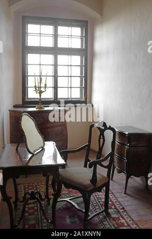 CASTA, SLOWAKEI - 31. AUGUST 2019: das Innere der mittelalterlichen Cerveny Kamen (Rot Stown) Schloss Stockfoto