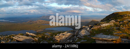 Panoramablick von Ben Hoffnung auf der Suche nach Ben treu, Sutherland Stockfoto