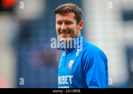 28. September 2019, Deepdale, Preston, England; Sky Bet Meisterschaft, Preston North End v Bristol City: David Nugent (35) von Preston North End in warm-up Credit: Craig Milner/News Bilder Stockfoto
