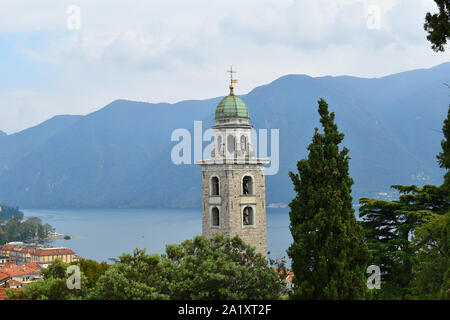 Luganer See in der Stadt Lugano, Schweiz. Europa. Stockfoto