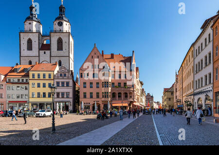 Marktplatz von Wittenberg Stockfoto