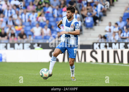 Barcelona, Spanien. 29 Sep, 2019. Didac Vila der RCD Espanyol während des Spiels RCD Espanyol v-Real Valladolid CF, der LaLiga, Saison 2019/2019, Datum 7. RCDE Stadion. Barcelona, Spanien, 29. Sep 2019. Credit: PRESSINPHOTO/Alamy leben Nachrichten Stockfoto