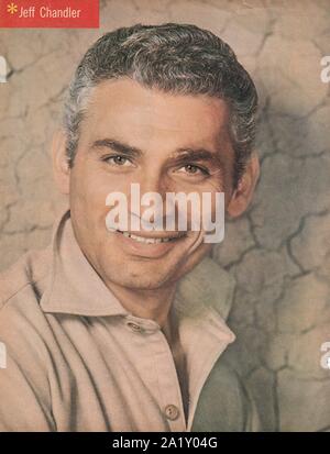 Jeff Chandler (1918-1961), US-amerikanischer Schauspieler, der in der zahnärztlichen Chirurgie im Alter von 42 Jahren gestorben. Filme gehören Broken Arrow, entfernt Alle Boote. Stockfoto