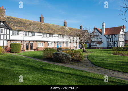 Häuser in Port Sunlight Village, Wirral, Merseyside, UK Stockfoto