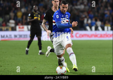 FEDERICONAZZOLI, SAMPDORIA, während Sampdoria Vs Inter, Genua, Italien, 28. September 2019, Fußball Italienische Fußball Serie A Männer Meisterschaft Stockfoto