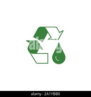 Wassertropfen mit Papierkorb Symbol anstelle von einem Pfeil. Vektor Illustration isoliert Stock Vektor