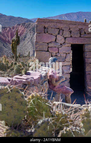 Tilcara, Jujuy, Argentinien: 09. 11. 2019; Blick auf die Ruinen von Tilcara, in Jujuy, Argentinien. Alte Zivilisation in den Anden. Stockfoto