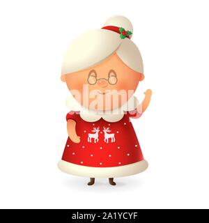 Frau Claus - Frau des Santa Claus - Vector Illustration auf transparentem Hintergrund isoliert Stock Vektor