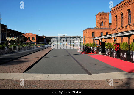 Lodz, Polen, am 22.09.2019. Manufaktura Kunst cntre, Shopping Mall und Freizeitkomplex Stockfoto