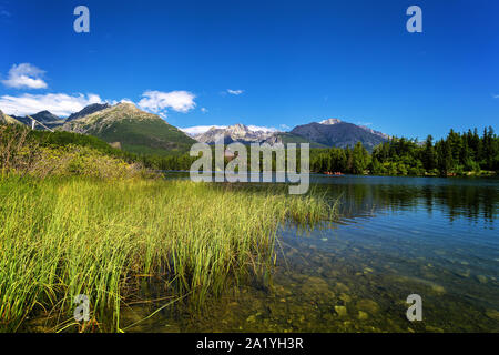 Bergsee Strbske Pleso im Nationalpark Hohe Tatra, Slowakei, Europa Stockfoto