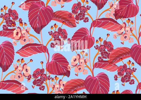 Art Floral nahtlose Muster. Rote Blätter im Herbst. Stock Vektor