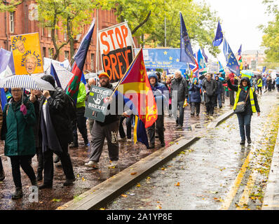 Manchester, Großbritannien. Sonntag, 29 September, 2019. März und Rally Brexit abzulehnen, und unsere Demokratie zu Beginn des Konservativen jährliche Conferen verteidigen. Stockfoto