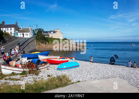 Strand Boote und Kinderwagen Stockfoto