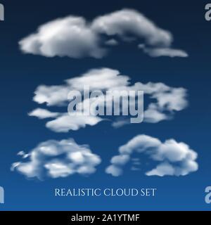 Realistischen Wolken im blauen Himmel Stock Vektor