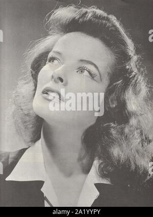 Katharine Hepburn (1907-2003), der Gewinner der Besten Schauspielerin Academy Awards für Morning Glory, Vermutung, Die' s, das zum Abendessen, Löwe im Winter. Stockfoto