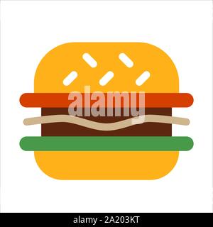 Burger Symbol Konzept Abbildung mit flacher Stil Stock Vektor