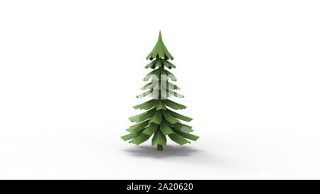 3D-Rendering einer animierten Baum in Weiß studio Hintergrund isoliert Stockfoto