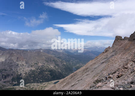 Klettern hoch im Rocky Mountain National Park Stockfoto