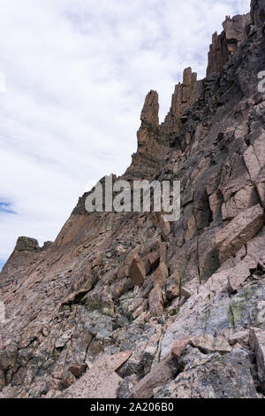 Schöne steinerne Türme aus Westen in Colorado Alpine Stockfoto