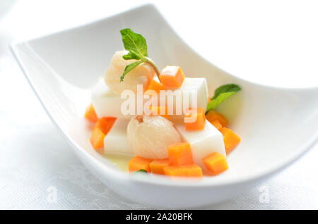 Mango pudding Dessert Stockfoto