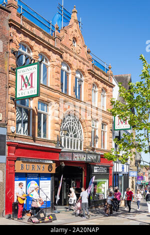 Eingang Makinson Arcade, Standishgate, Wigan, Greater Manchester, England, Vereinigtes Königreich Stockfoto