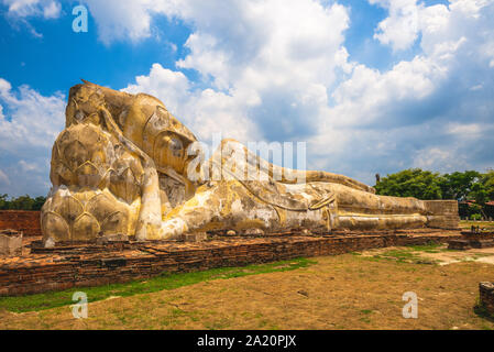 Phra (Mittag, liegenden Buddha) Wat Lokayasutharam, Ayutthaya, Thailand Stockfoto