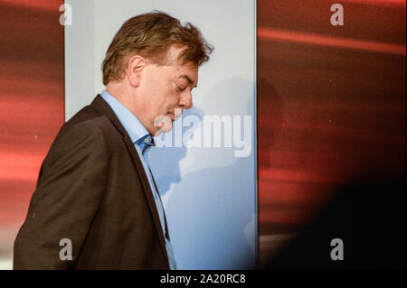 Wien, Österreich. 29 Sep, 2019. Kandidat Werner Kogler während der Parlamentswahlen Debatte an der Hofburg in Wien. Credit: SOPA Images Limited/Alamy leben Nachrichten Stockfoto