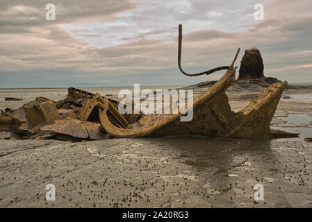 Schiffbruch von Admiral von Tromp Saltwick Bay Yorkshire Stockfoto