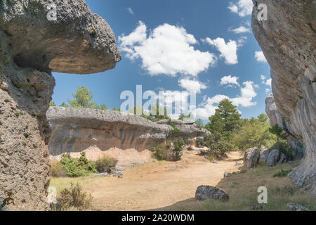 Ciudad Encantada (Englisch: Verzauberte Stadt), Spanien - 24. August 2019 - eine geologische Standort in der Nähe der Stadt Cuenca Stockfoto