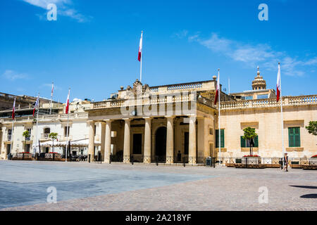 Hauptwache Gebäude in St. Georges Square, Valletta, Malta. Foto Stockfoto