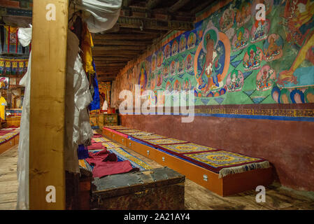 Innenraum der Thisey Kloster in Ladakh, Indien Stockfoto