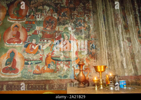 Innenraum der Thisey Kloster in Ladakh, Indien Stockfoto