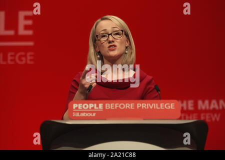 Brighton, Großbritannien. - 24. September 2019, Rebecca lange Bailey Schatten Wirtschaftsminister verleiht ihrer Rede auf der Konferenz der Labour Party. Stockfoto