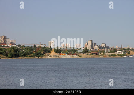 Blick auf die Stadt Belgrad von der Donau, Belgrad, Serbien. Stockfoto