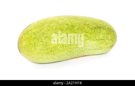 Lange länglich saftige Wassermelone auf einem weißen Hintergrund, Isolieren, hybrid Stockfoto