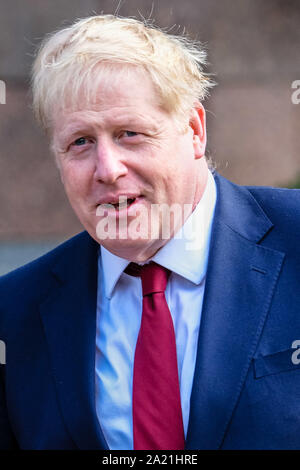 Manchester, Großbritannien. 30. Sep 2019. Premierminister, Boris Johnson, bei der die konservative Partei Herbst Konferenz am Montag, den 30. September 2019 in Manchester Central, Manchester. Bild von der Credit: Julie Edwards/Alamy leben Nachrichten Stockfoto
