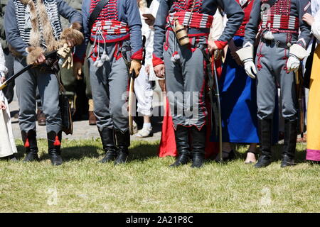 Uniformen und Waffen der russischen Soldaten im Jahr 1812 Stockfoto