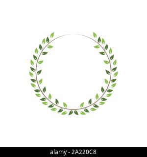 Vintage floral runden Rahmen. Grün Dekorative Runde Ivy Kranz. Vector Illustration Stock Vektor