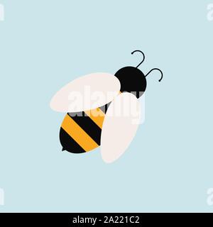 Bee Symbol Flat Style einfaches Design. Vektor Stock Vektor